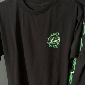 Anti Social Social Club Black Tee with Green Logo